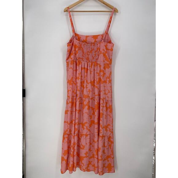 Social Standard Dress Women XXL Floral Smocked Back Resortwear Summer Vacation - Picture 2 of 8